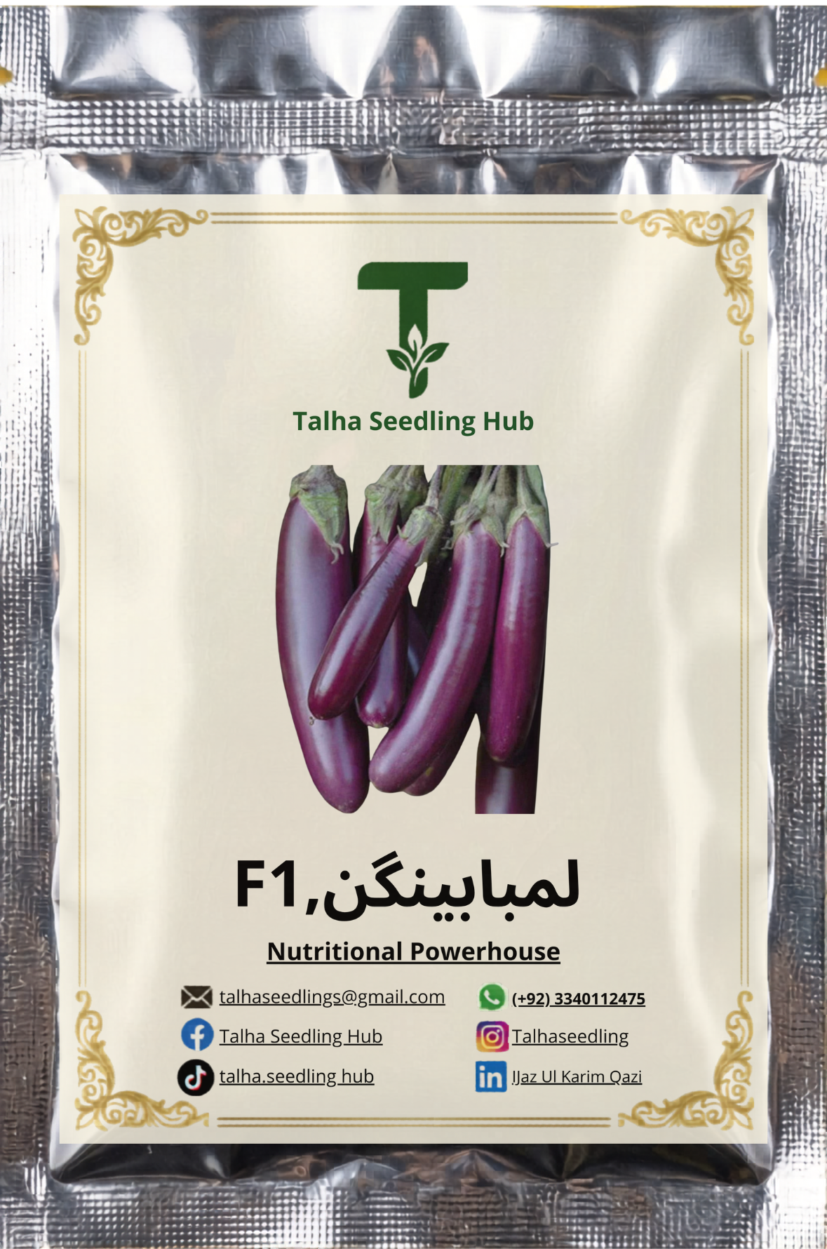 F1 Hybrid Bottle Brinjal 25 Seeds