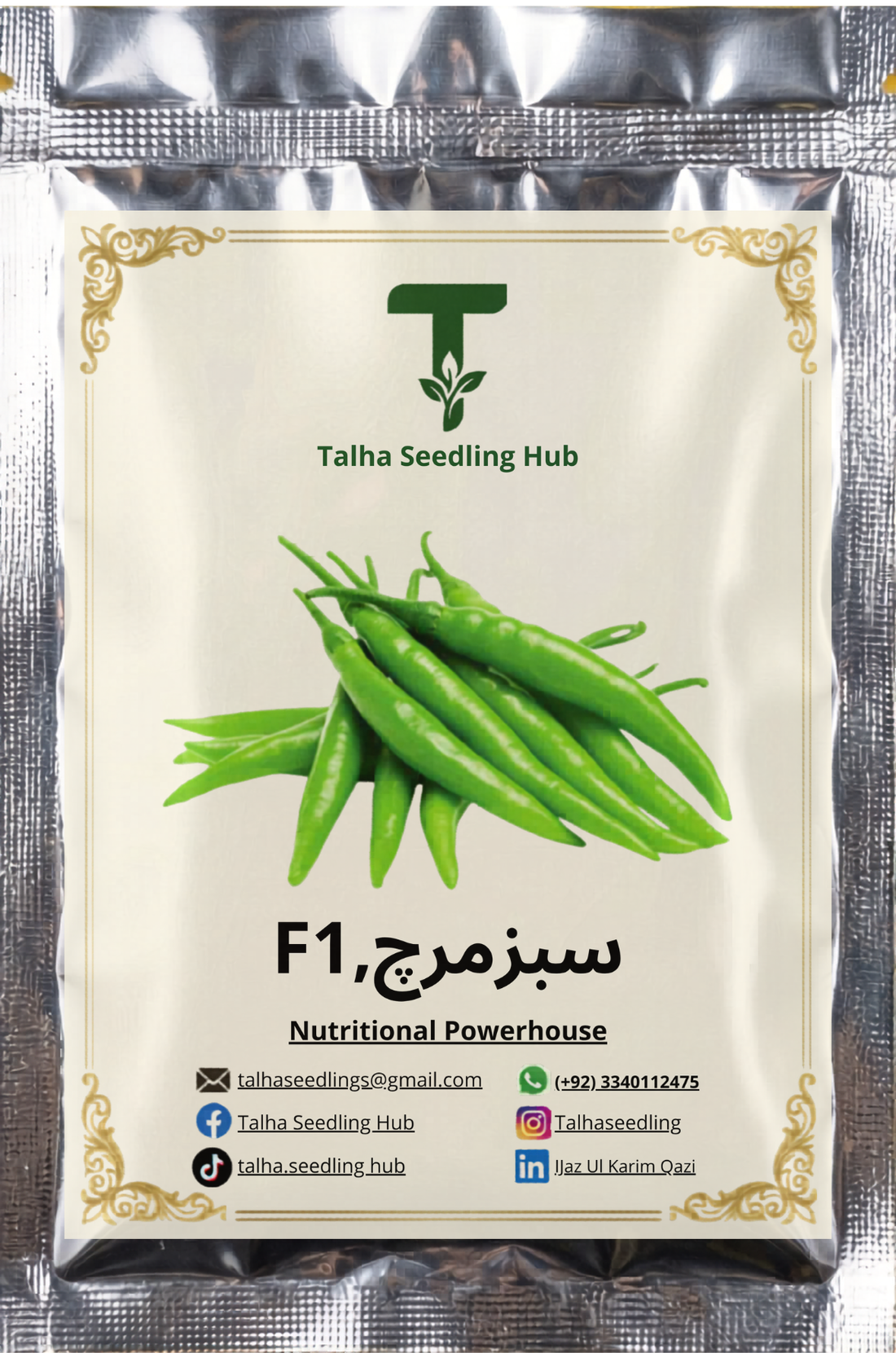 F1 Hybrid Green Chili 25 Seeds